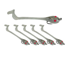 Front view of Made in USA Twister Tad Minnnow Silver lure