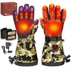 MADETEC heated gloves camo front view showing full-hand warmth