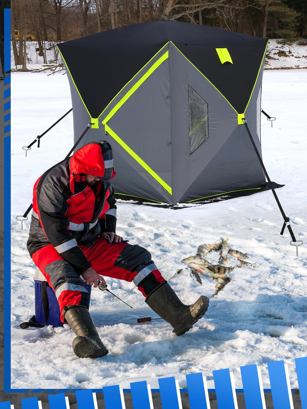 MADHOLLY drill setup guide photo demonstrates quick shelter installation