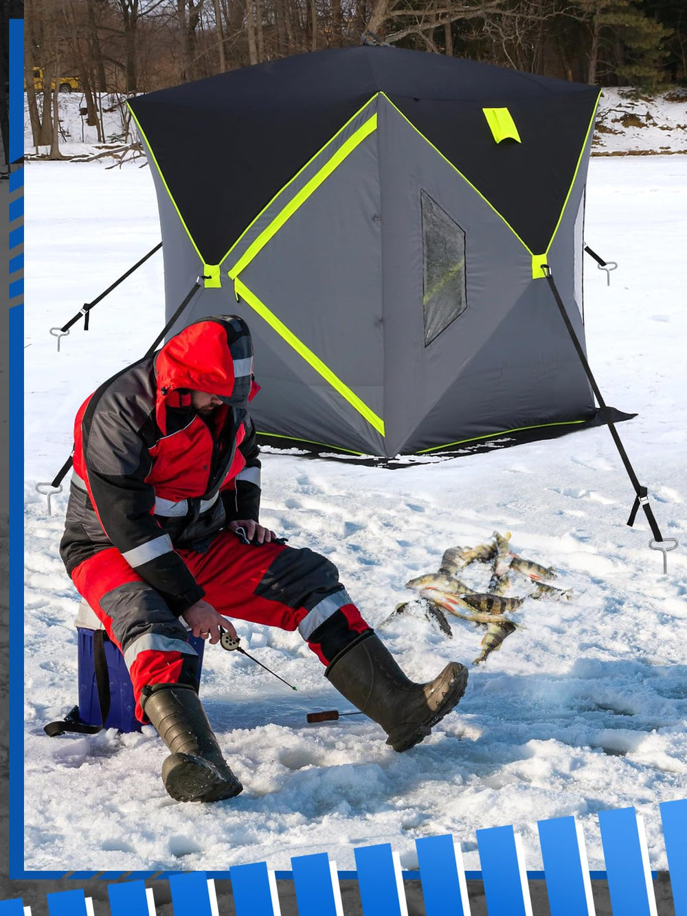 MADHOLLY drill setup guide photo demonstrates quick shelter installation