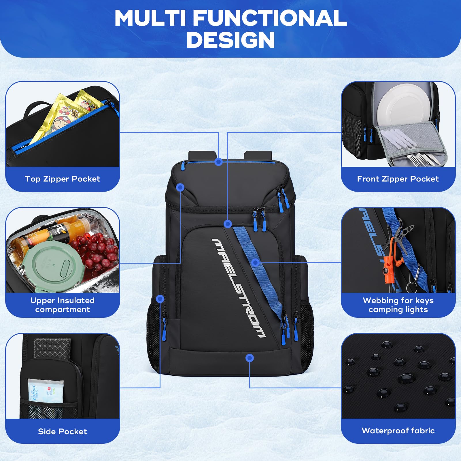 Maelstrom Backpack Cooler bottle opener detached offers convenient drinks on the move