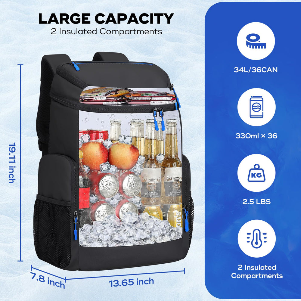 Maelstrom Backpack Cooler top lid open demonstrates generous capacity and quick access