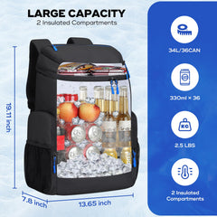 Maelstrom Backpack Cooler top lid open demonstrates generous capacity and quick access