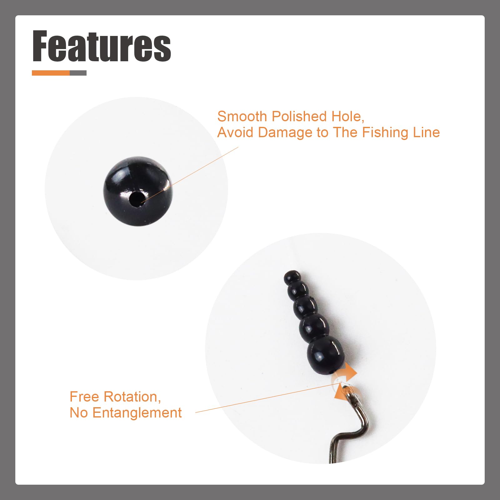 Plastic fishing beads reusable and durable