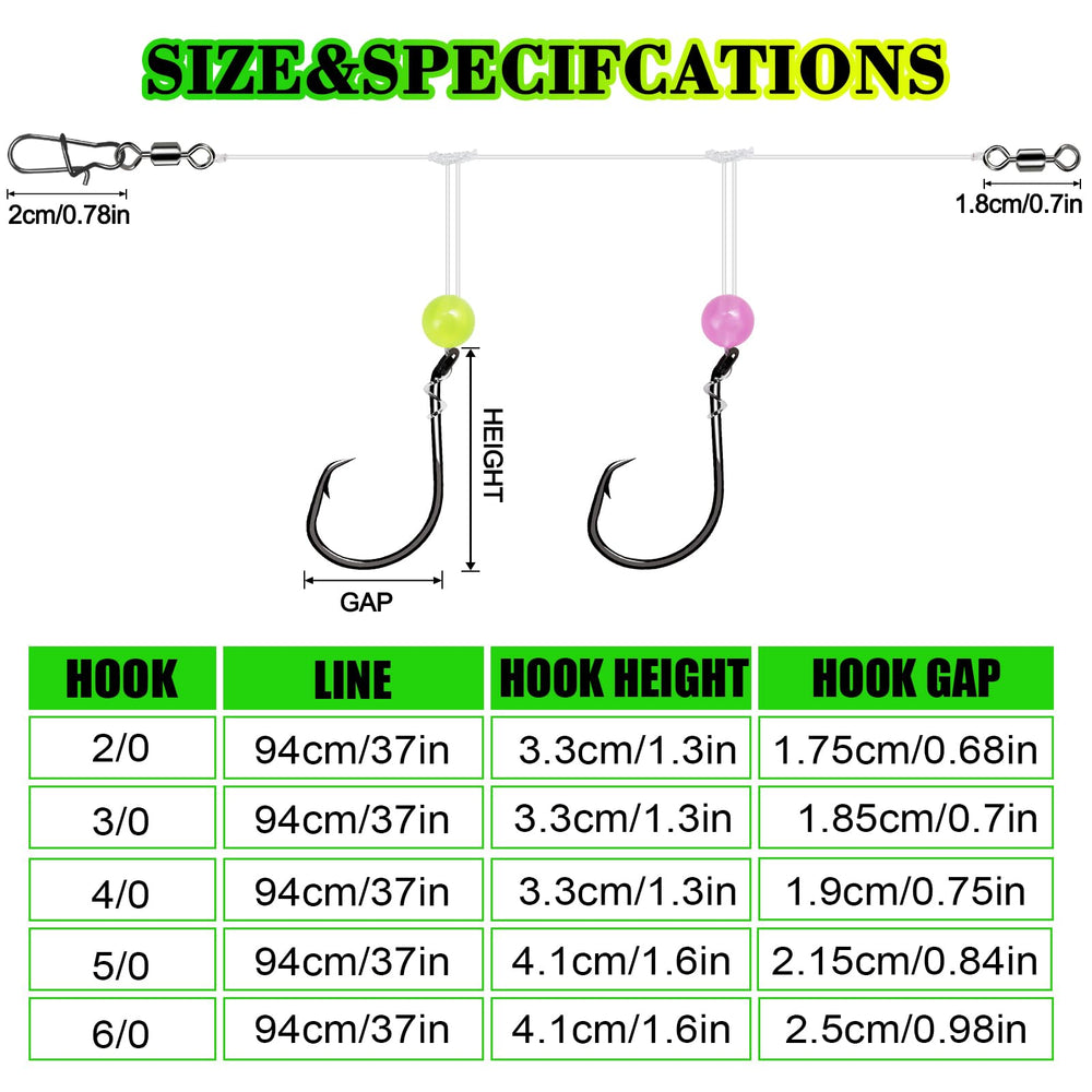 MAFIMOEA high-low surf fishing rig with a 3/0 hook