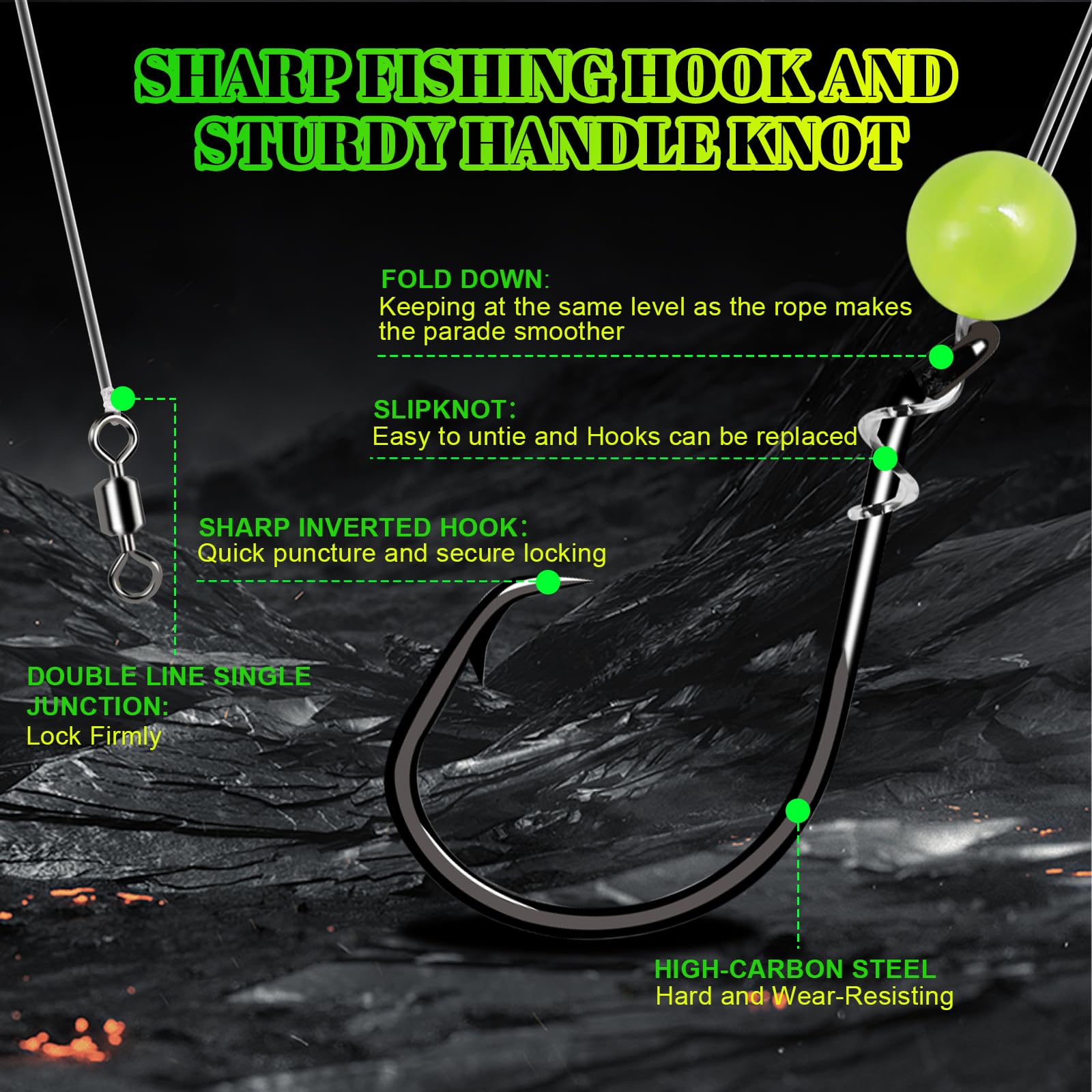 MAFIMOEA high-low surf fishing rig with a 4/0 hook