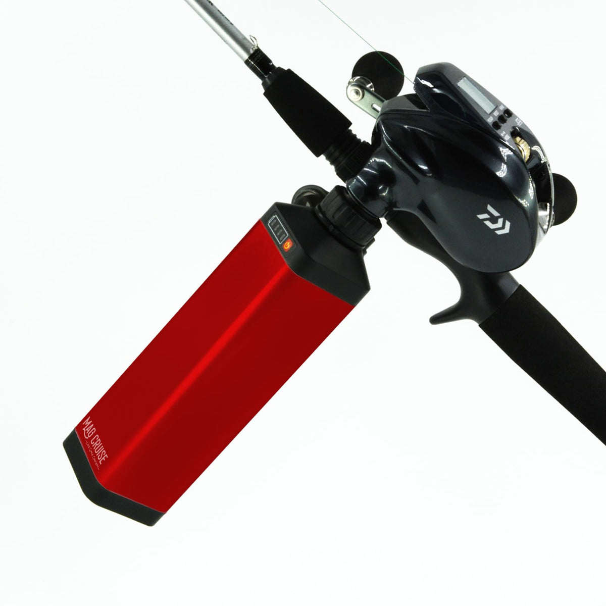 MAG CRUISE 10Ah battery front view for long-lasting electric reel operation
