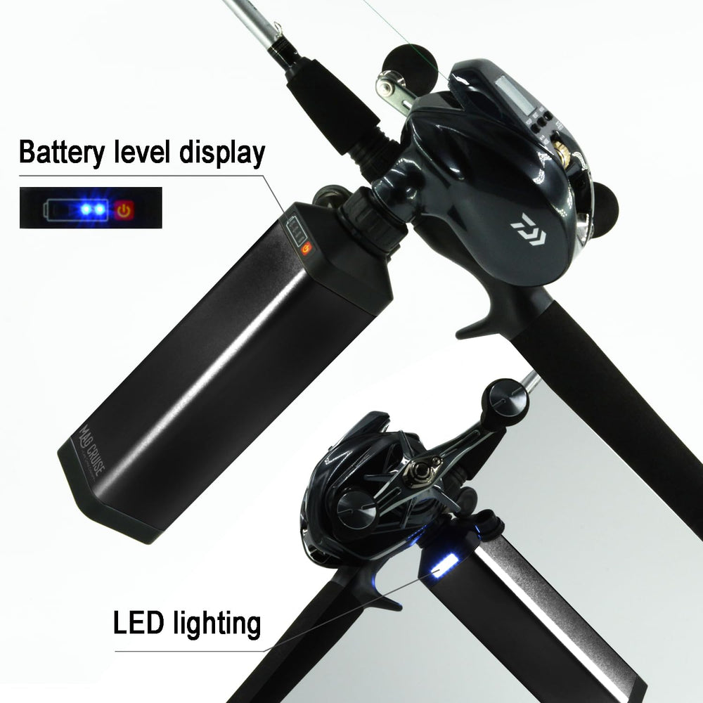 Battery with charger and 2m connecting cable included in MAG CRUISE 10Ah reel battery kit