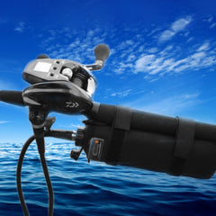 LED power display and SOS lighting on MAG CRUISE 10Ah fishing reel battery