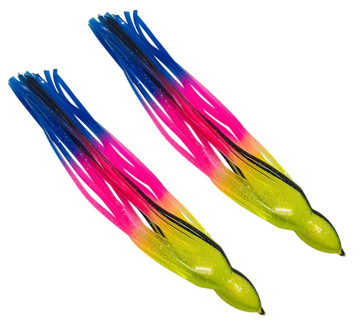 MagBay Lures rainbow squid skirt for marlin trolling, enhances visibility and action.