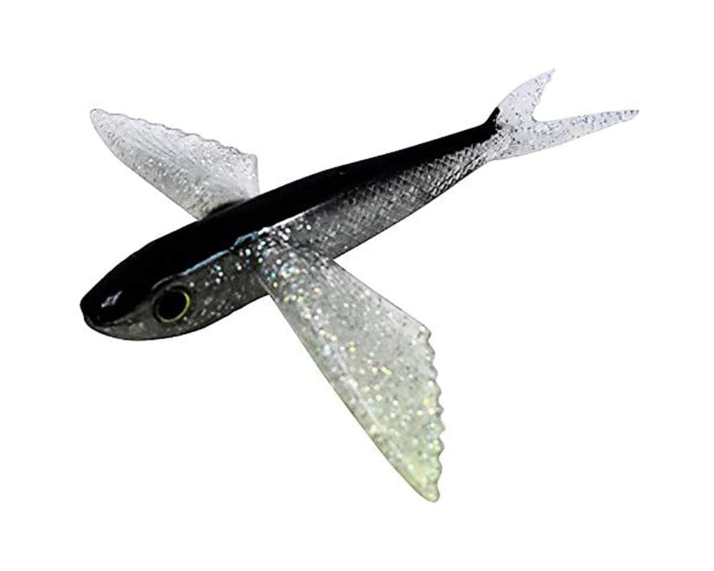 MagBay Lures Yummee Flyer 8-Inch black and silver flying fish lure for tuna, wahoo, and mahi