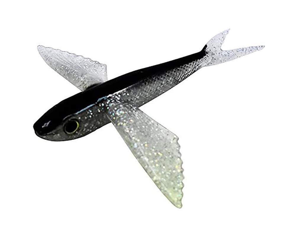MagBay Lures Yummee Flyer 8-Inch black and silver flying fish lure for tuna, wahoo, and mahi