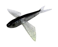 MagBay Lures Yummee Flyer 8-Inch black and silver flying fish lure for tuna, wahoo, and mahi