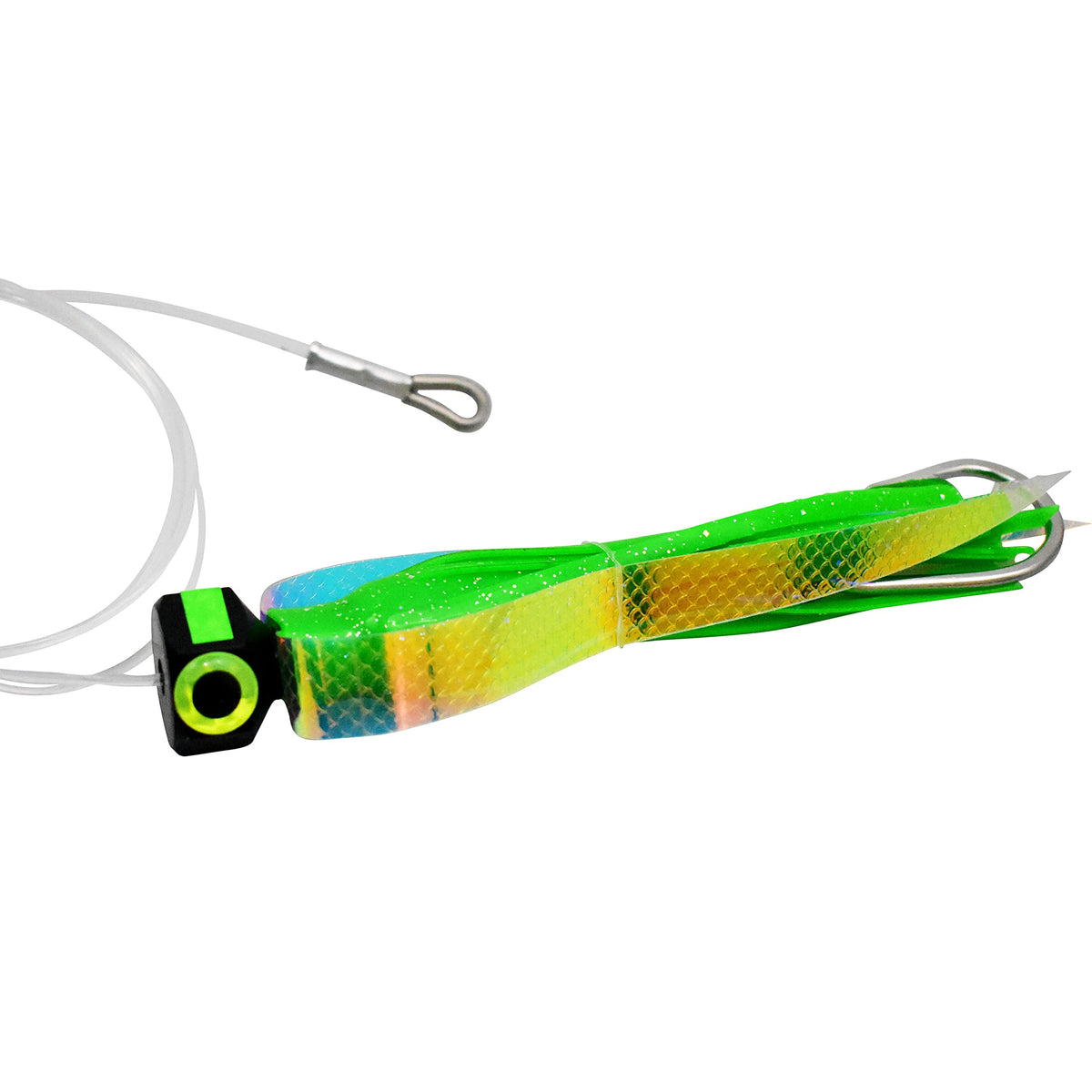 MagBay Lures Carolina Skimmer 5.5-inch green lure attracting mahi, dorado, and tuna