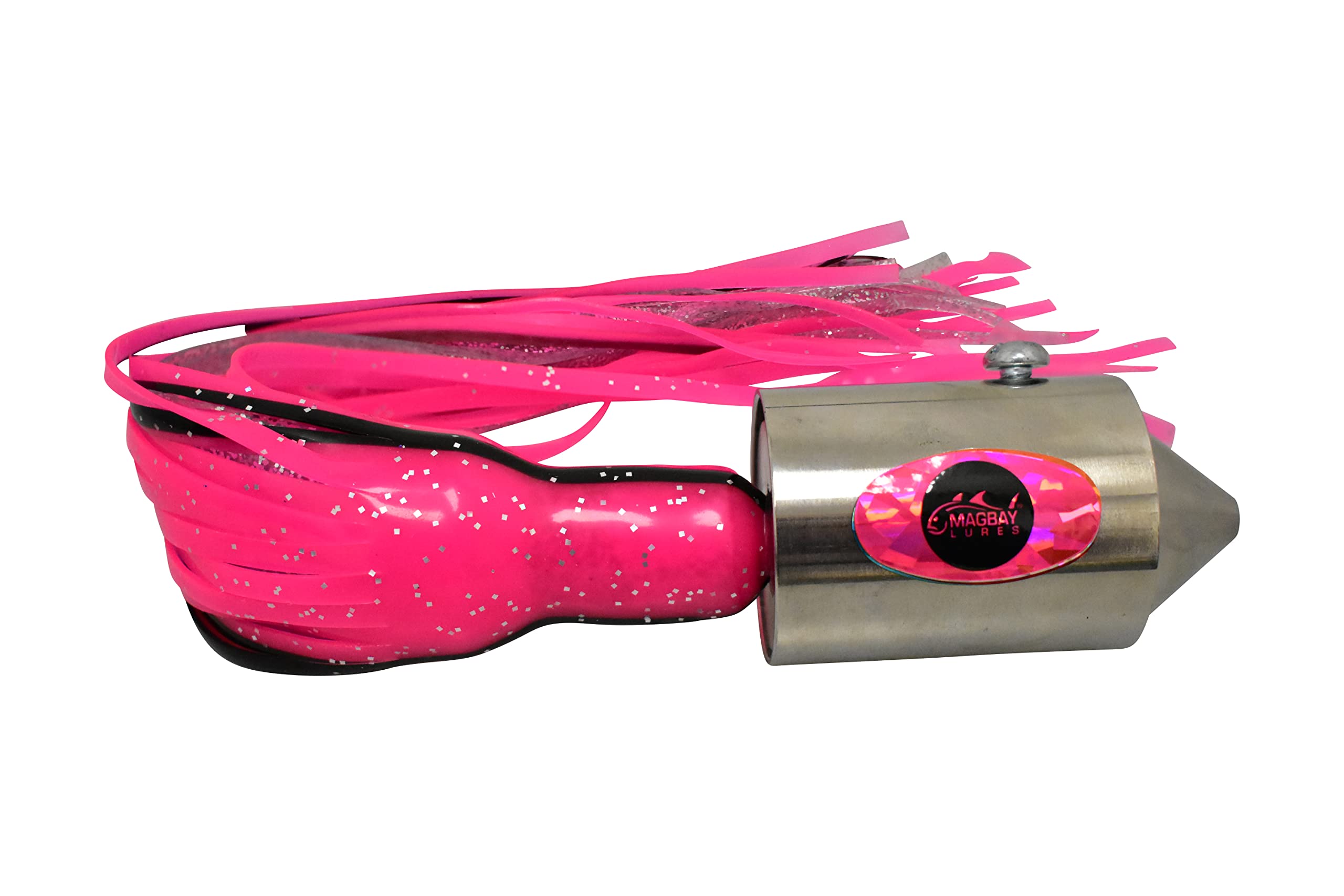MagBay Lures El Sincero 34oz pink chrome lure for fast trolling and big-game fish