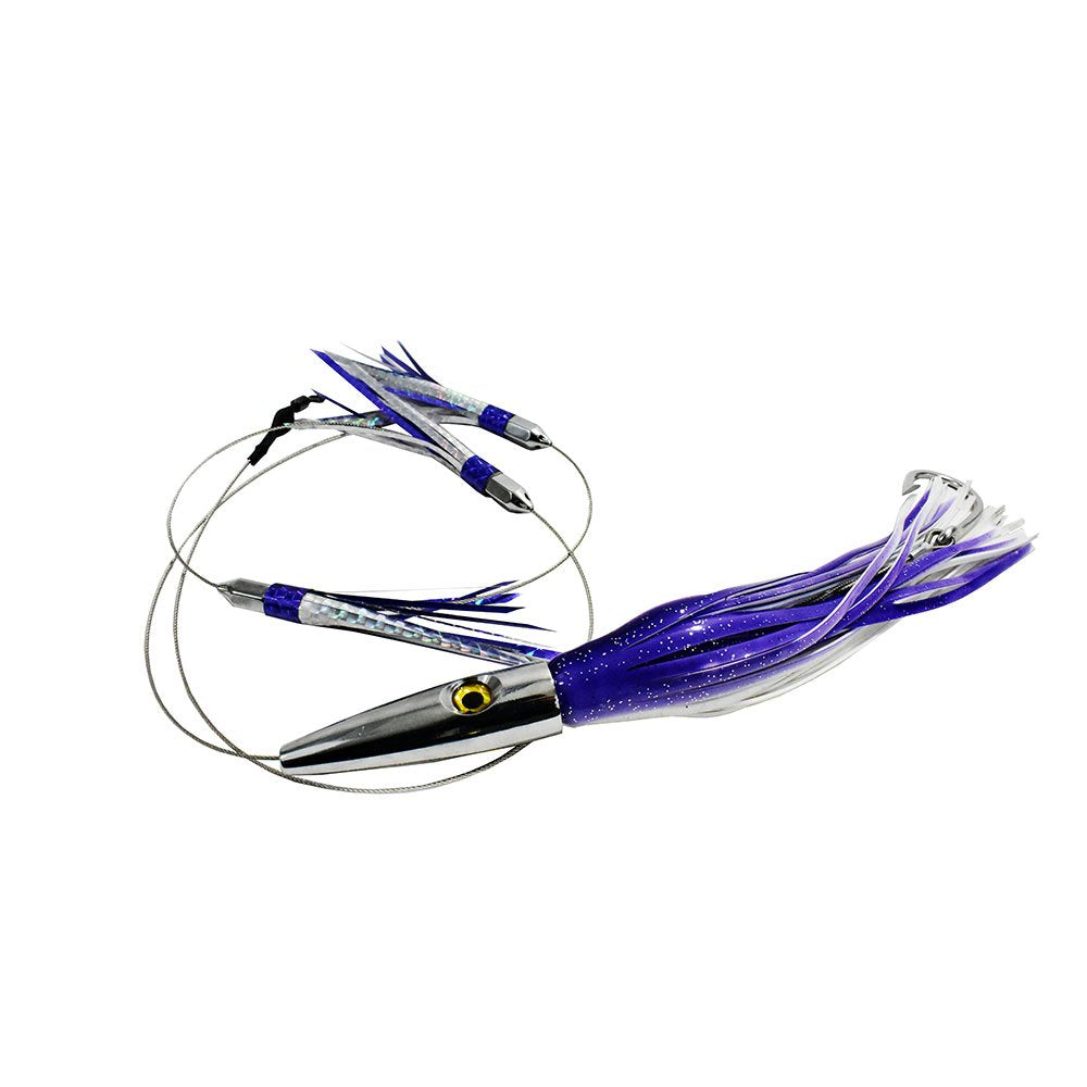MagBay Lures high-speed daisy chain plomerito lure purple front view for fast trolling.