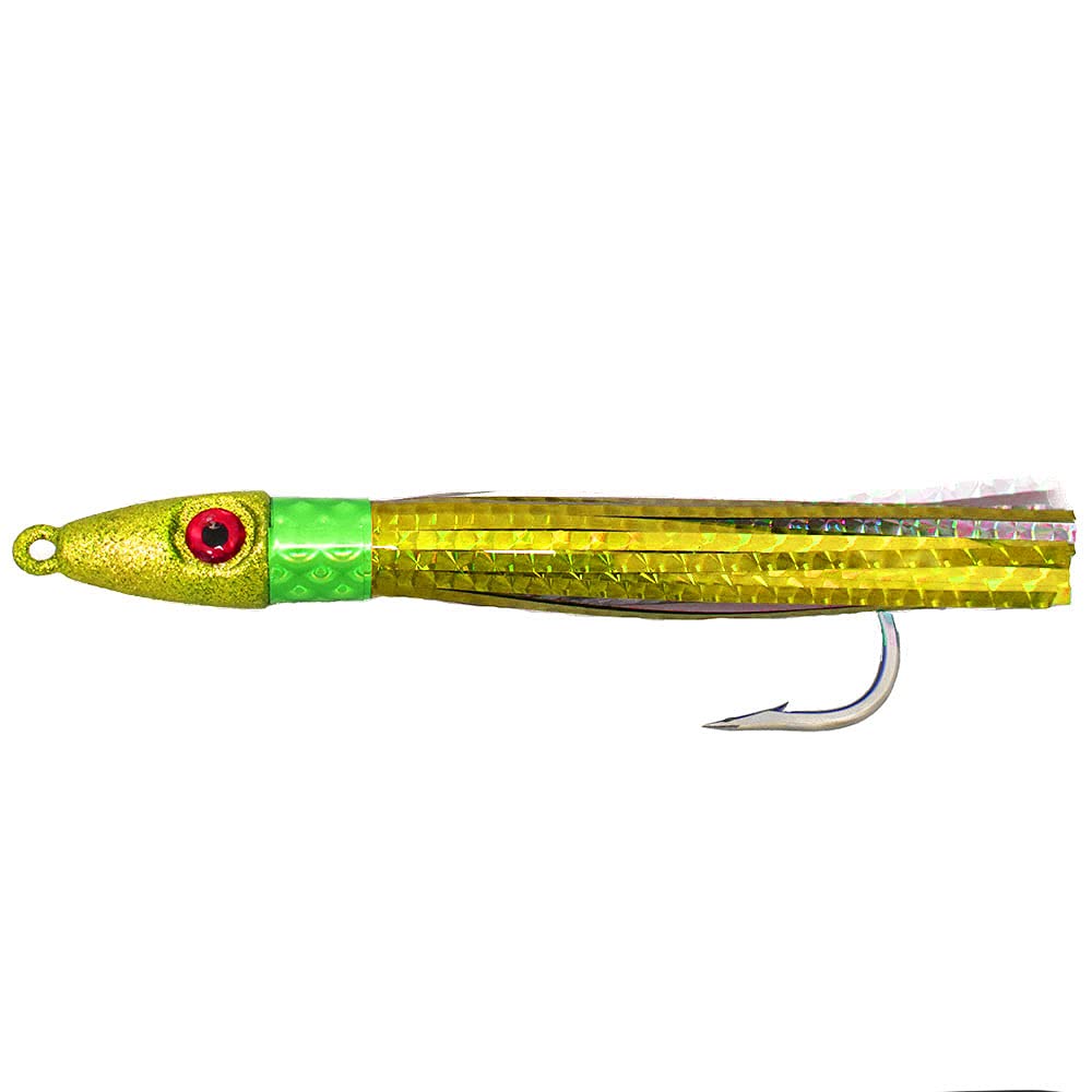 MagBay Lures Hybrid Wahoo Bomb 6-inch yellow lure for casting and tuna fishing