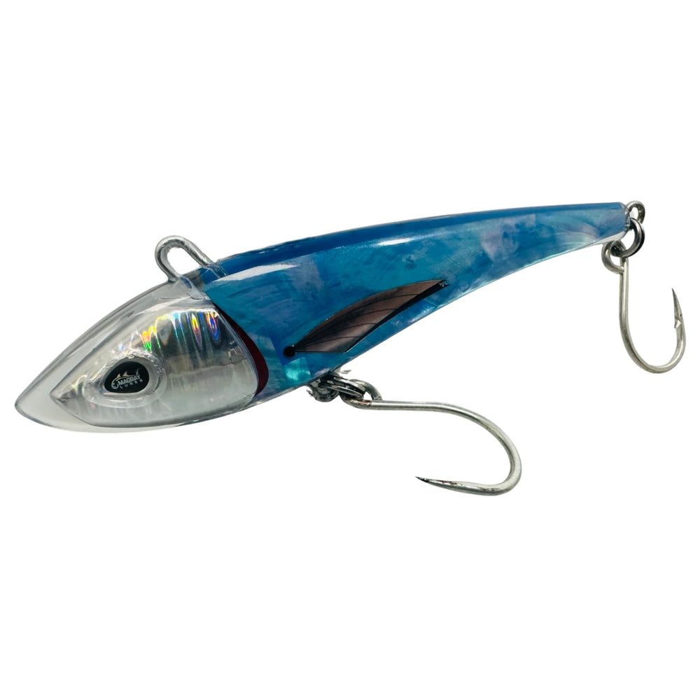 MagBay Lures RM5 UV lure close-up shows abalone shell detail for added realism.