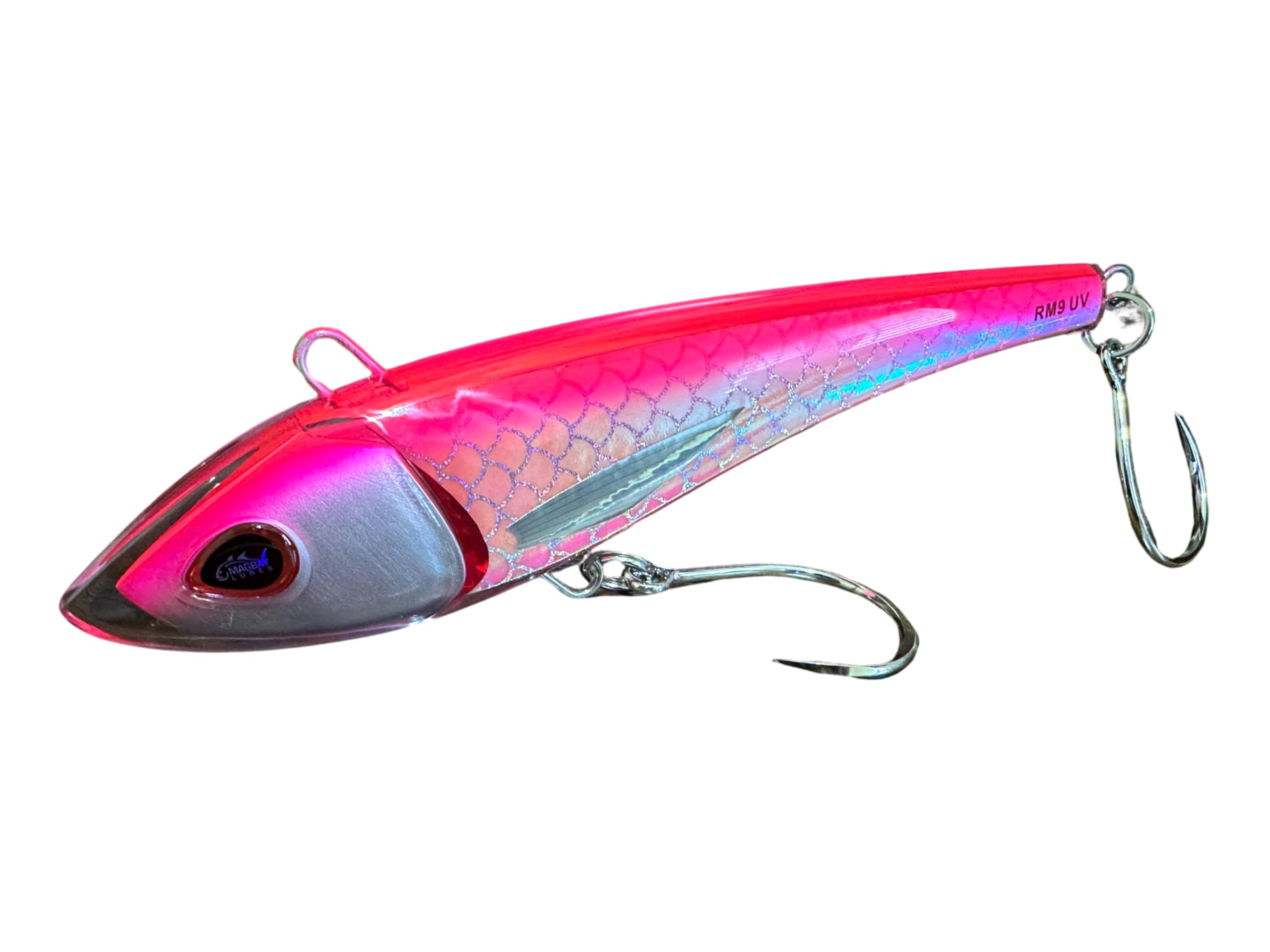 MagBay Lures RM9 UV pink side-view lure boosts offshore attraction for wahoo and tuna