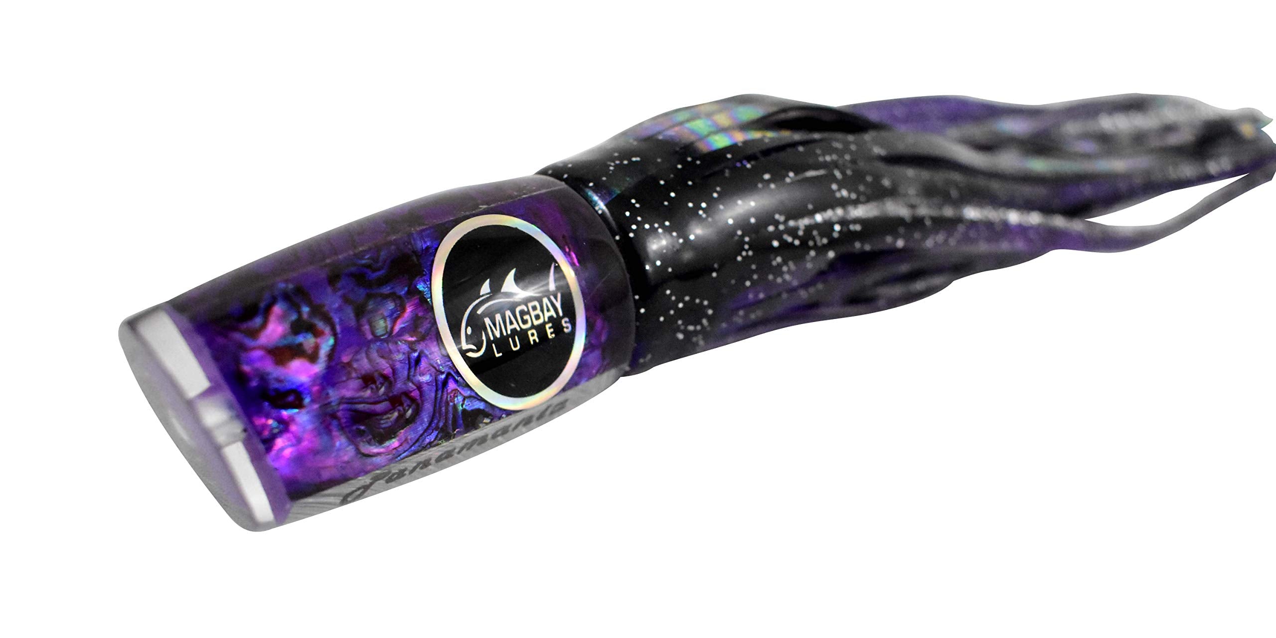 MagBay Lures Panamania Purple Abalone Shell Marlin Lure ready for blue marlin and mahi pursuits