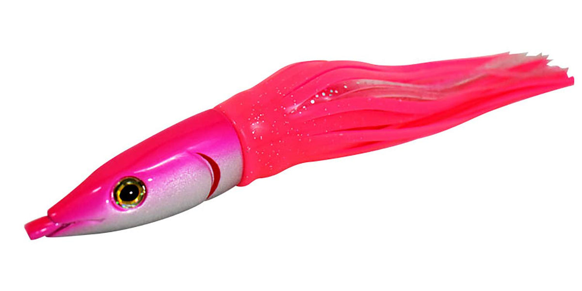 MagBay Lures Phoenix Pink Lady 10-inch lure for marlin and tuna trolling.