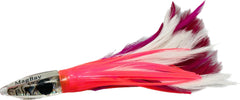 MagBay Premier 6in Tuna Feather Lure in pink, ideal for trolling tuna.