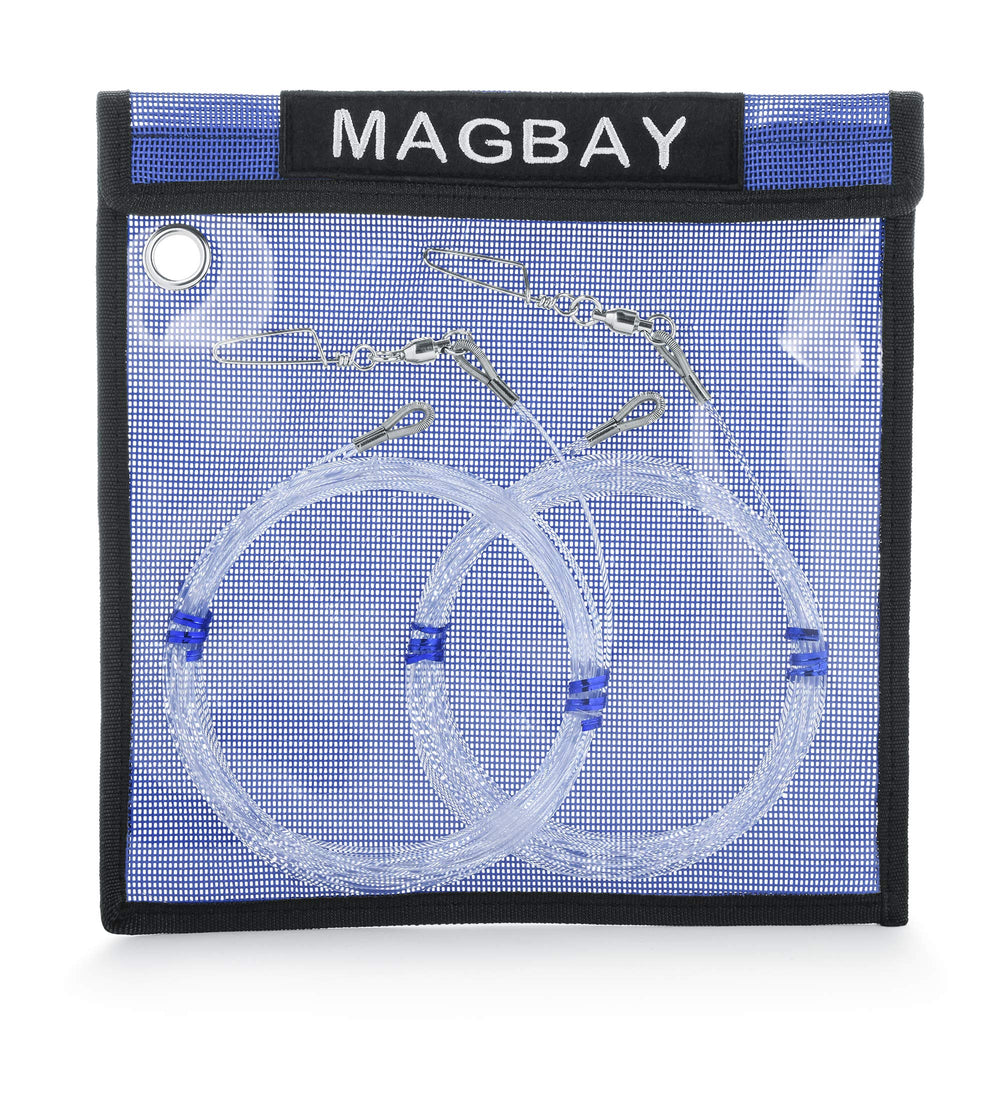 MagBay Wahoo Shock Leader 250 lb snap swivels