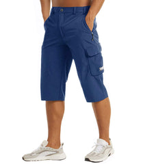MAGCOMSEN athletic shorts royal blue on model showing quick-dry fabric for active days