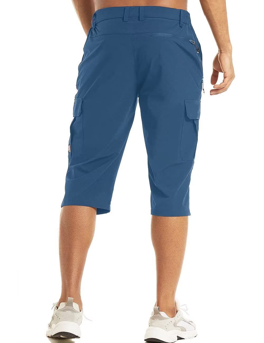 MAGCOMSEN hiking shorts for men blue-grey side pocket detail for secure storage