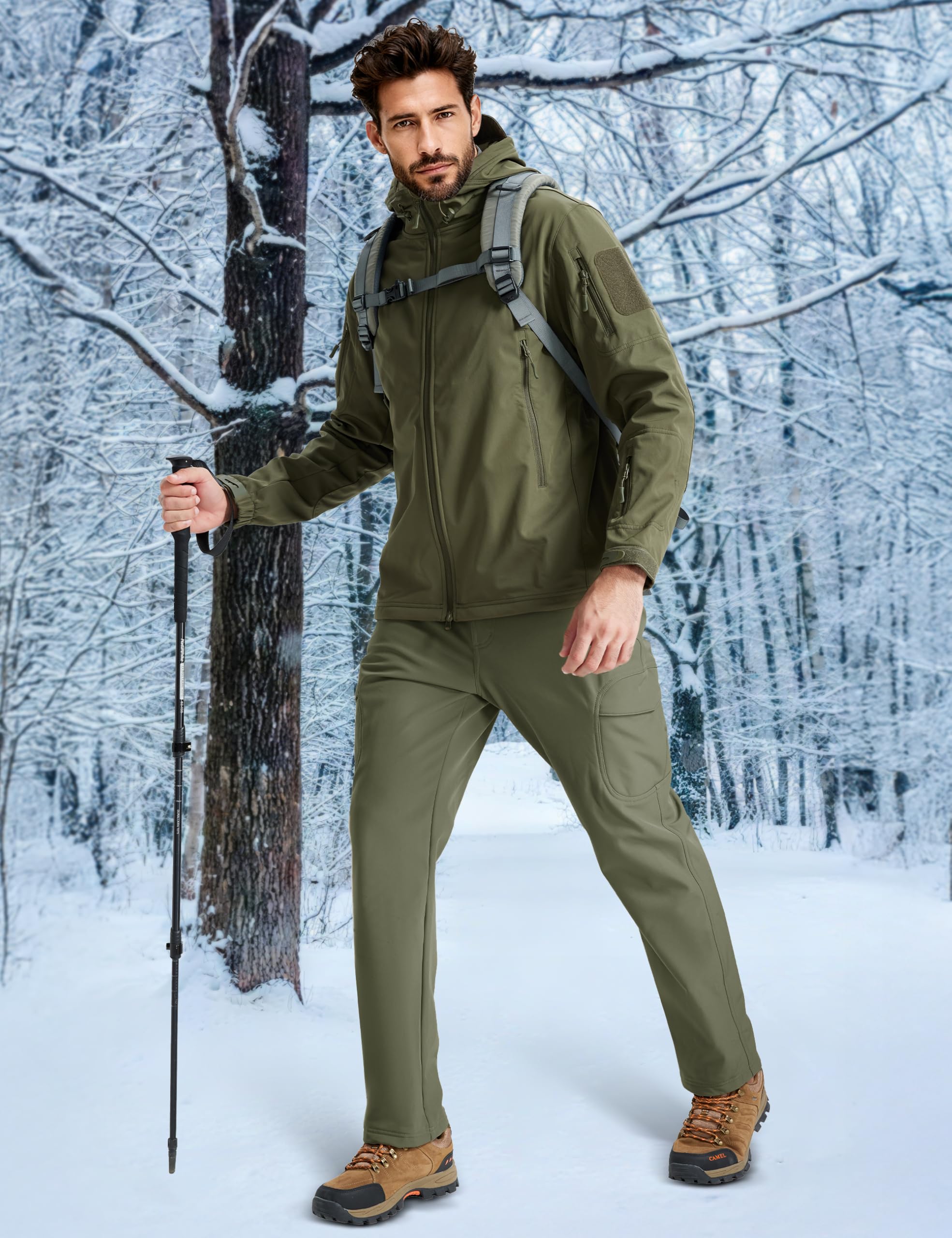 MAGCOMSEN snow pants fleece-lined interior delivers warm, skin-friendly comfort on cold days.