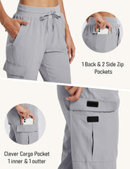 MAGCOMSEN joggers with water-resistant finish in light rain scene