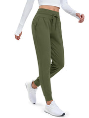 MAGCOMSEN fleece-lined joggers front view shows warmth for winter workouts.
