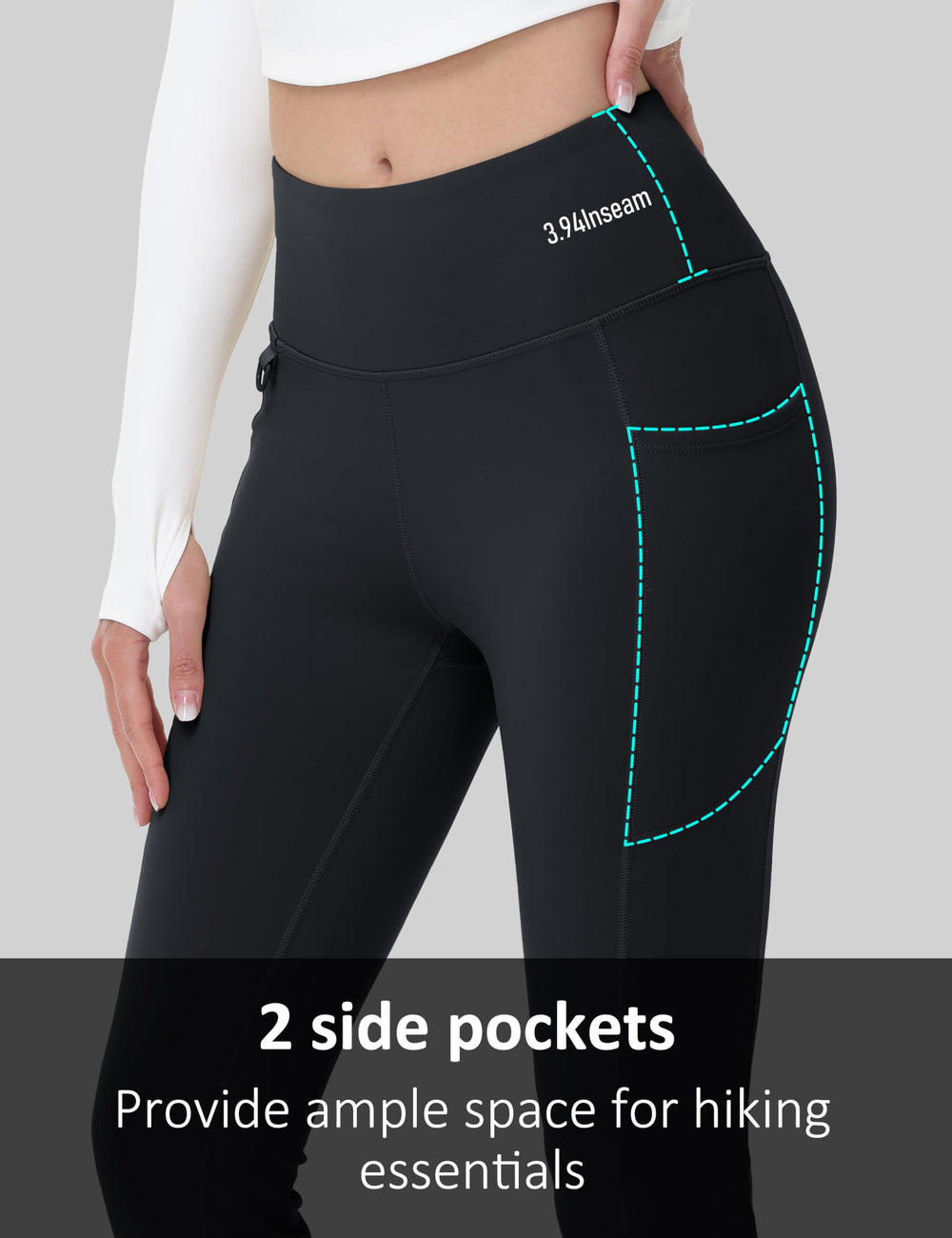 MAGCOMSEN fleece-lined leggings side-pocket view demonstrates convenient essentials