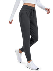 MAGCOMSEN womens fleece-lined pants front view highlighting warmth for cold days