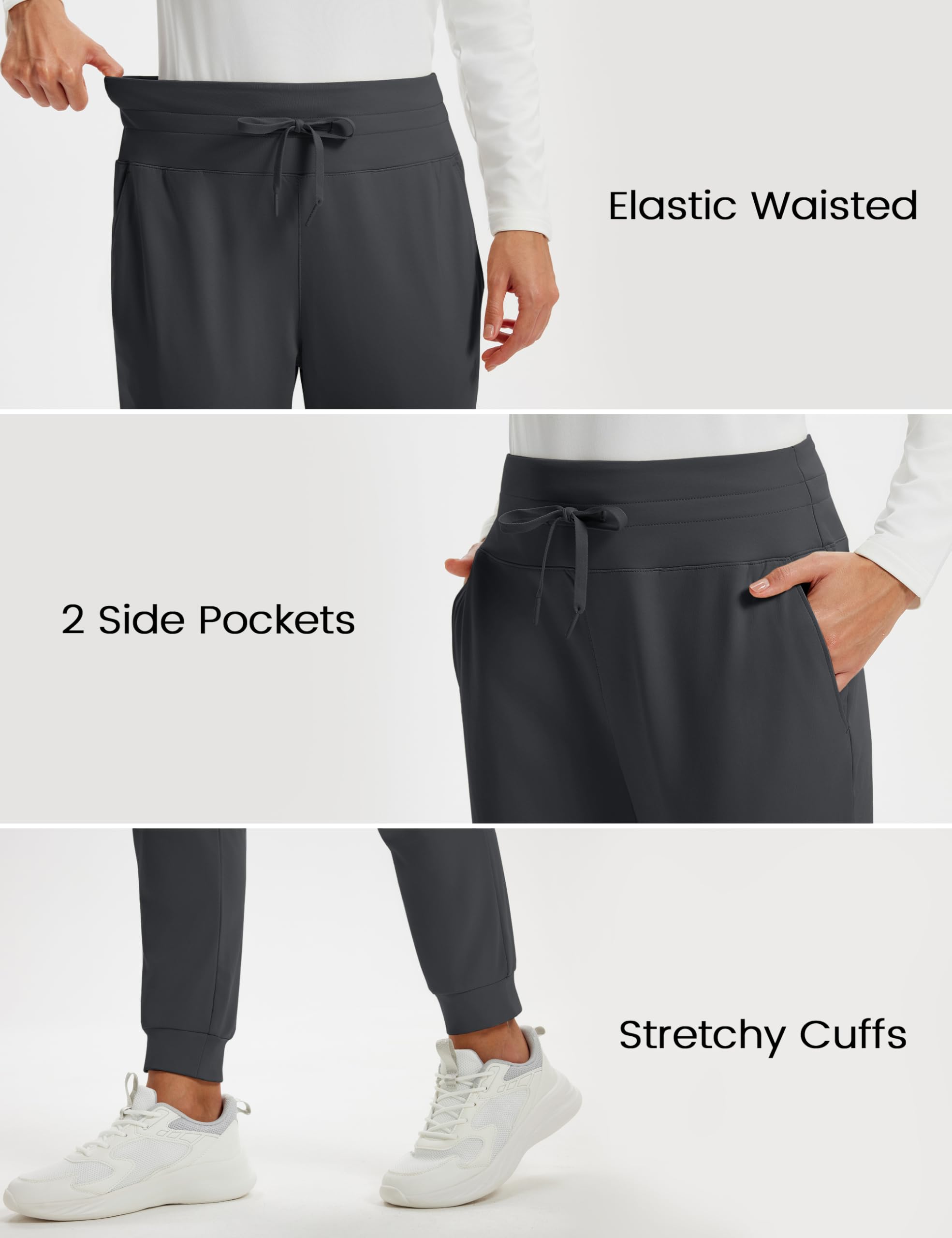MAGCOMSEN womens fleece-lined pants in use during travel grey-l comfortable warmth on journeys