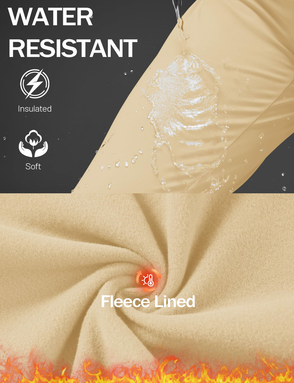 MAGCOMSEN fabric close-up shows soft fleece texture for warmth