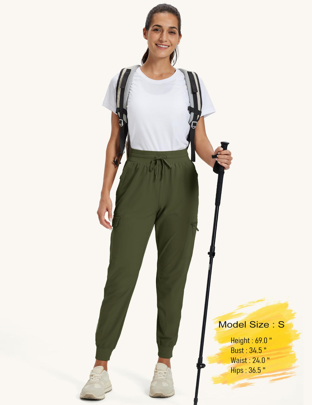 MAGCOMSEN women's hiking pants on-trail look pairs well with outdoor gear.