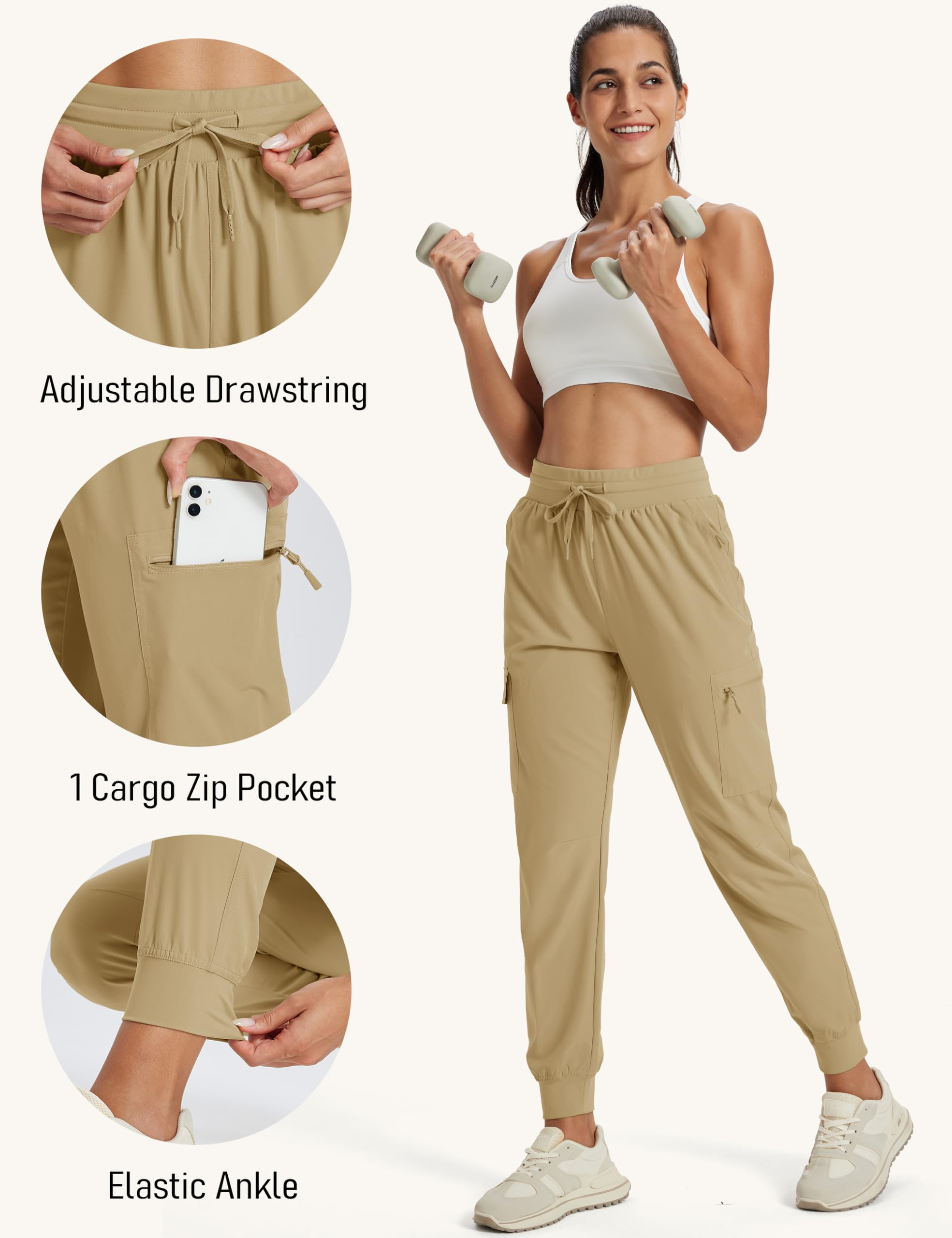 MAGCOMSEN Womens Joggers back pocket holds small essentials securely