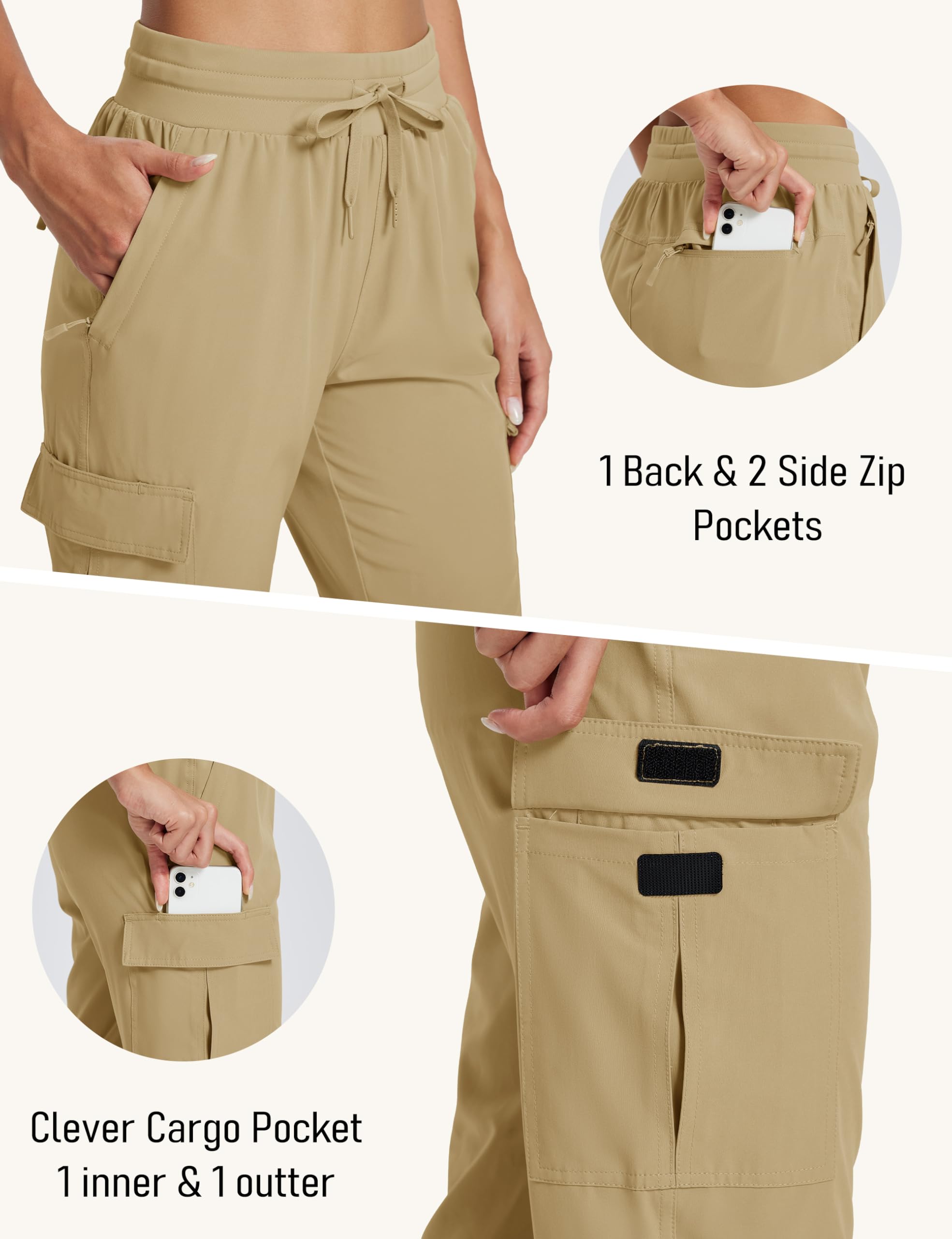 MAGCOMSEN Womens Joggers zip pockets closeup show practical storage