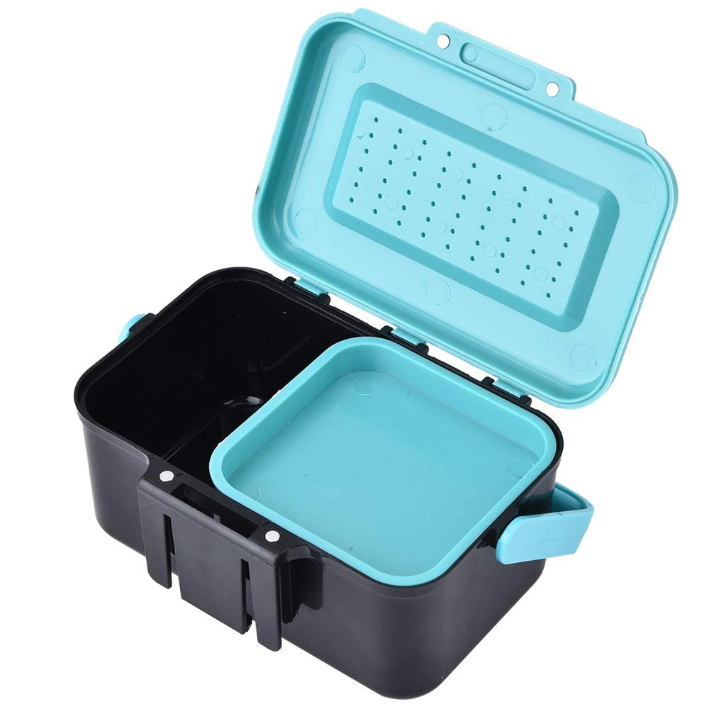 Two compartments for lures and bait storage
