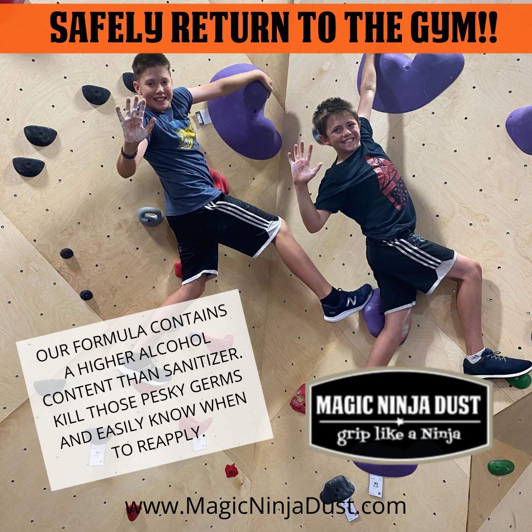 Magic Ninja Dust liquid chalk delivering dry grip during training.