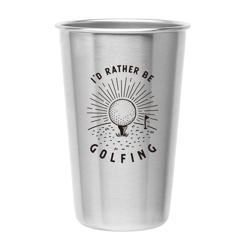 Magic Pine I'd Rather Be Golfing front view shows durable stainless steel for golf days