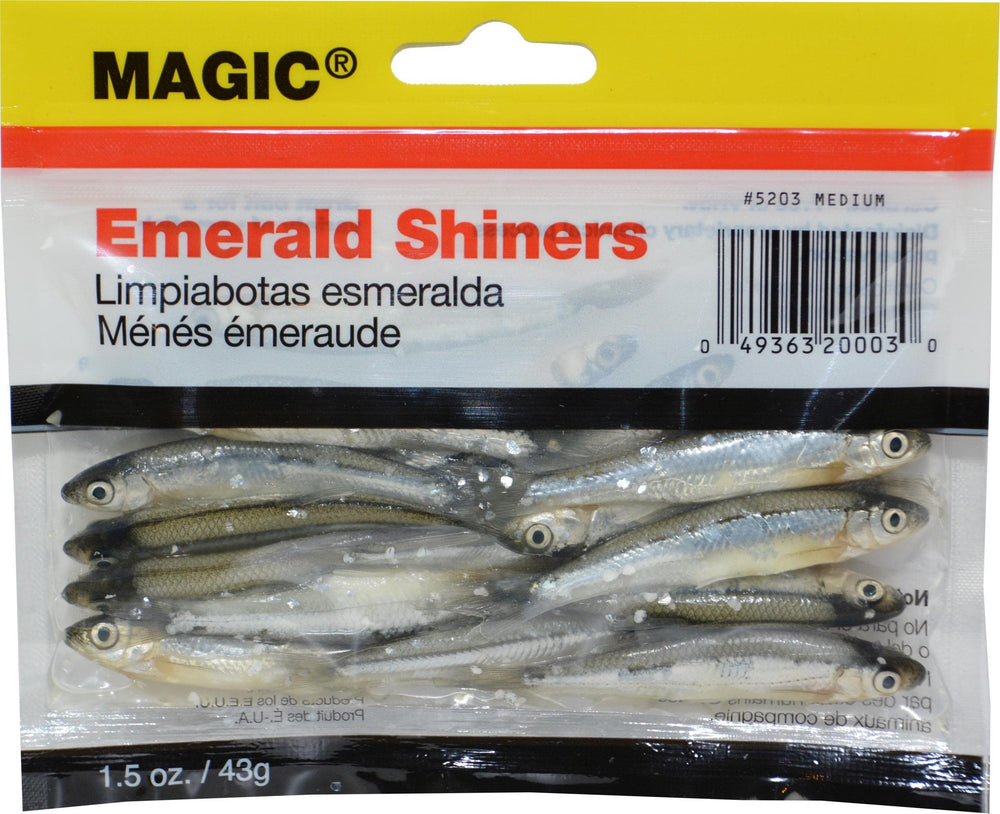 Preserved Emerald Shiners bait - Silver and Black - 2\"-3\" (18 ct) for trout and predatory gamefish.