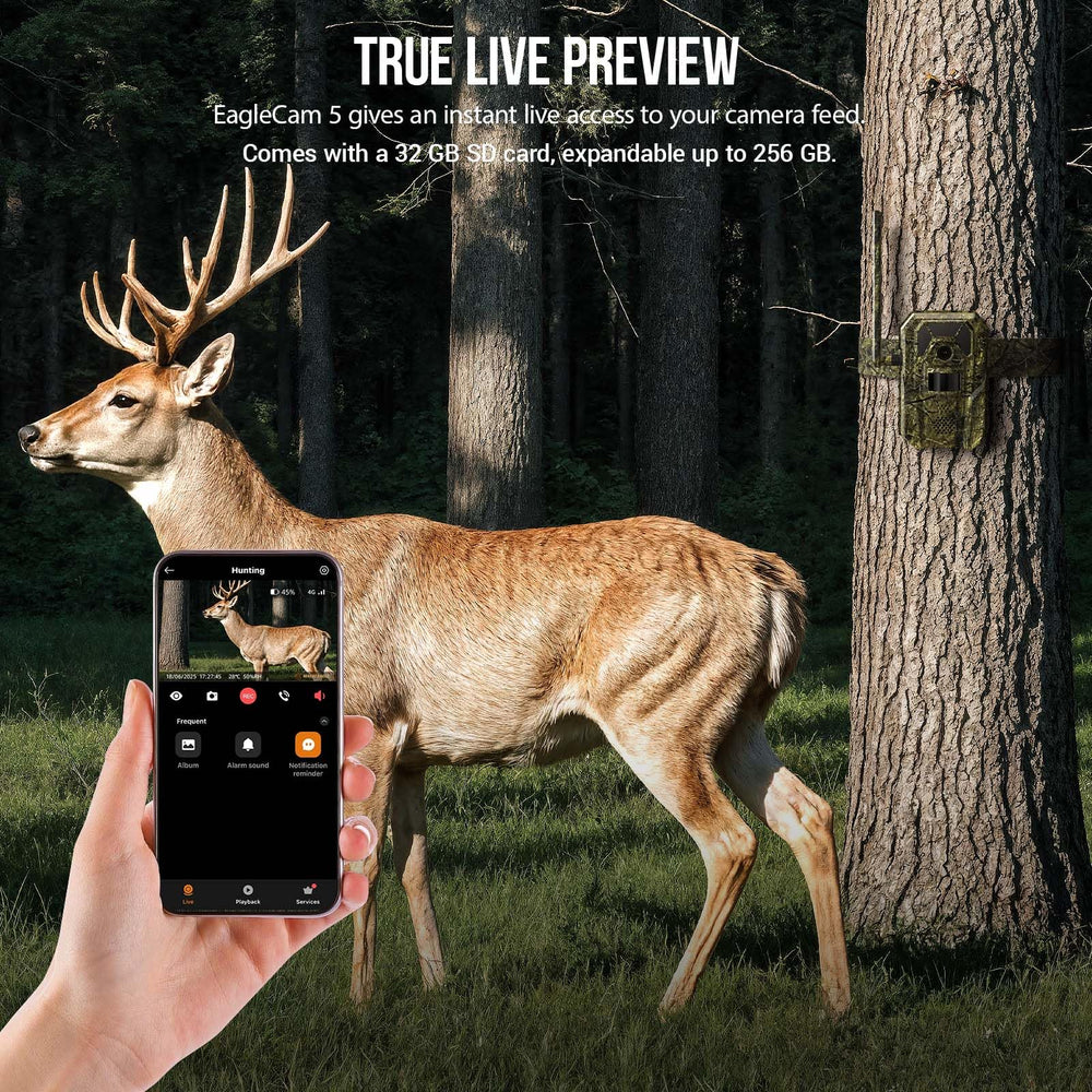 MagicEagle 32GB SD card included supports immediate storage of photos and clips.