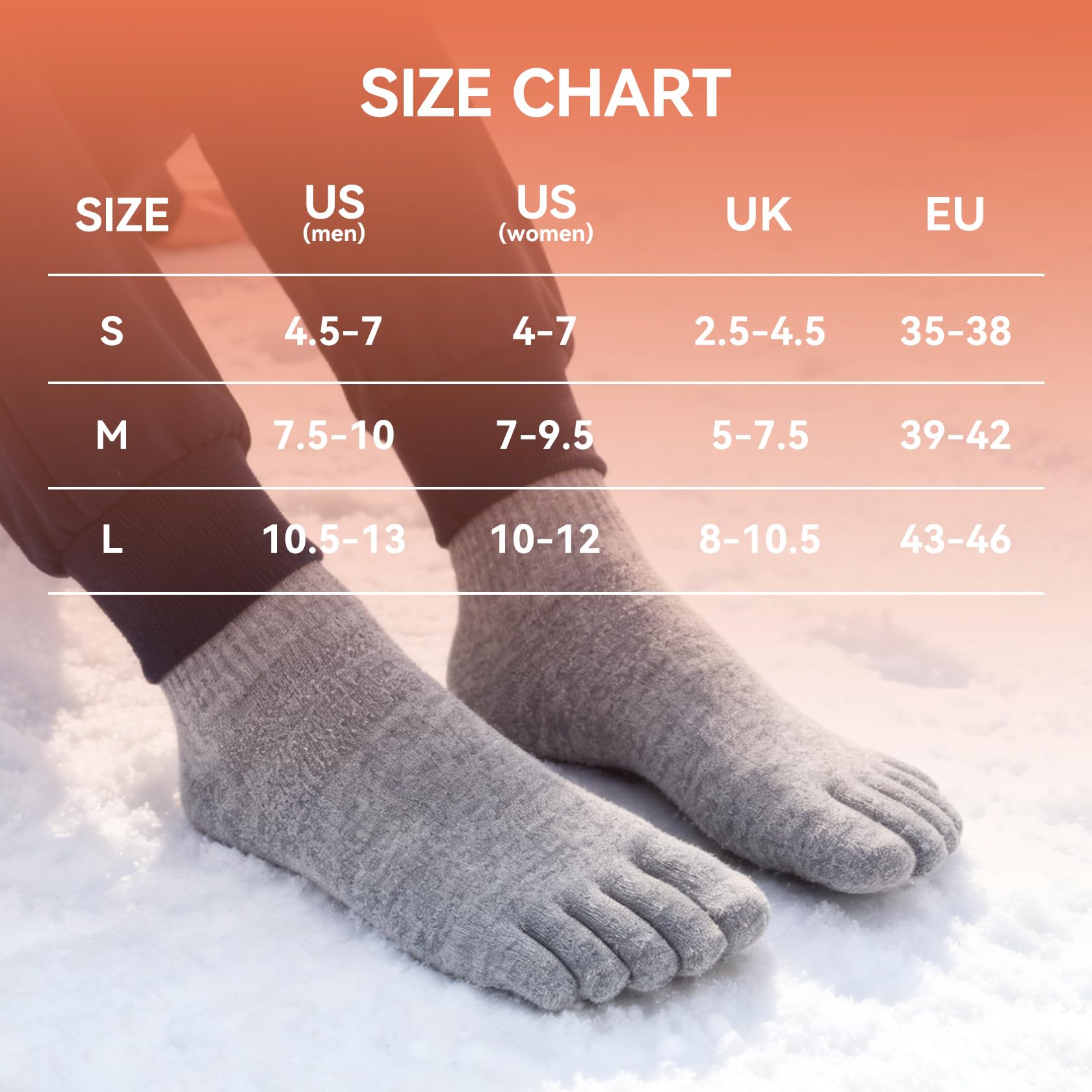 Magifuls Merino Wool Toe Socks stretch cuff prevents slipping during activity
