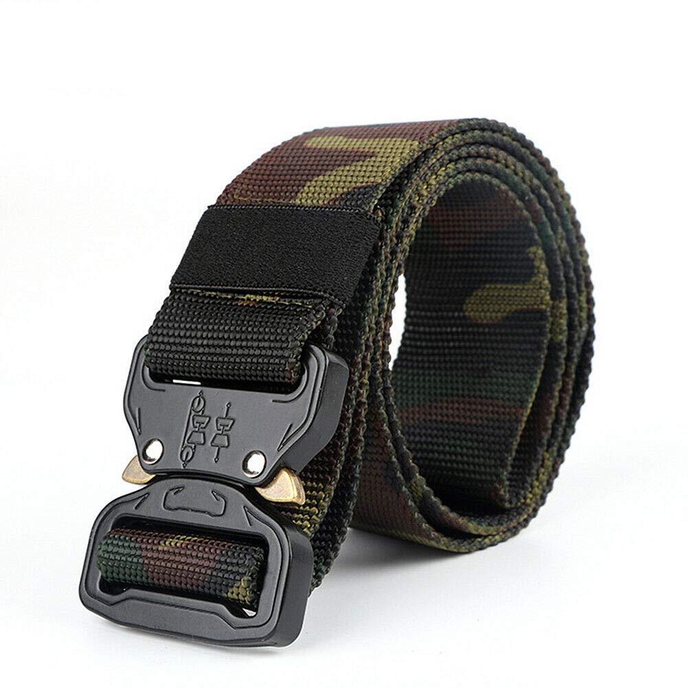 Magik casual military tactical belt buckle close-up, durable zinc alloy and quick-release design.