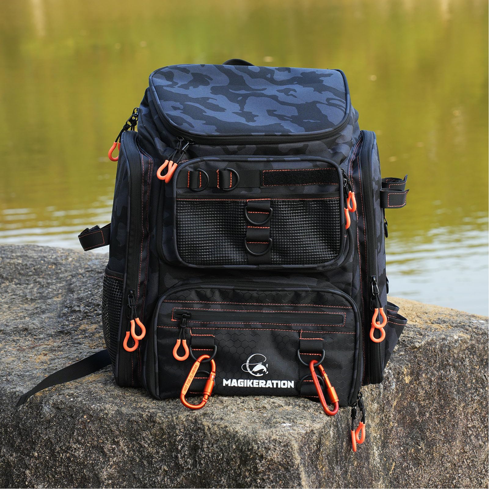 Magikeration fishing backpack ergonomic straps reduce fatigue on long trips.