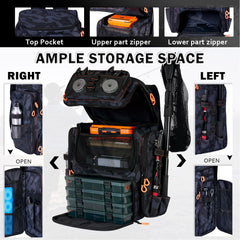 Magikeration fishing backpack with rod holders for secure transport.