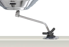 Magma A10-175 marine kettle attachment on a rod holder for secure open-water grilling
