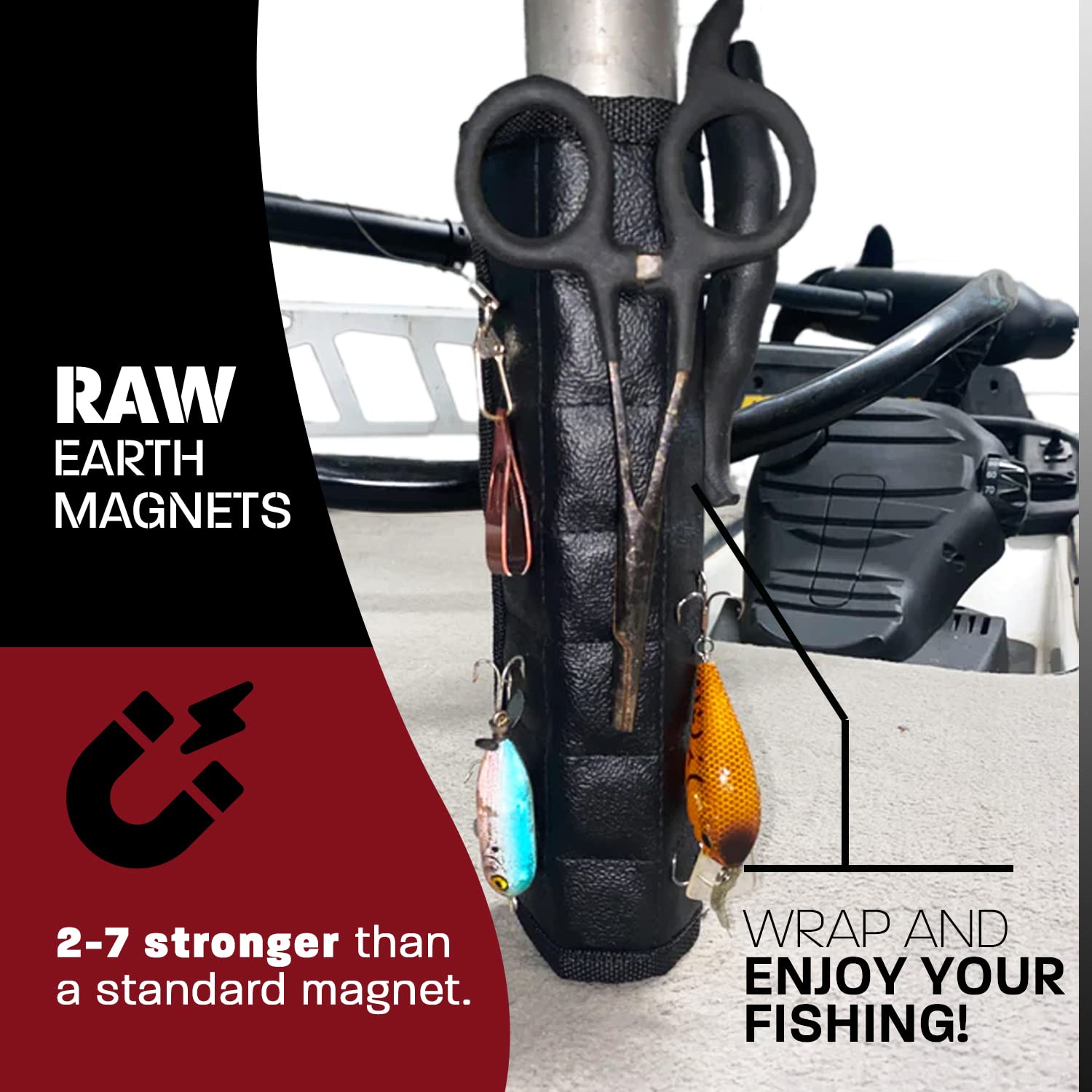 Magnalure magnetic wrap outer layer stays dry and snag-proof on deck.